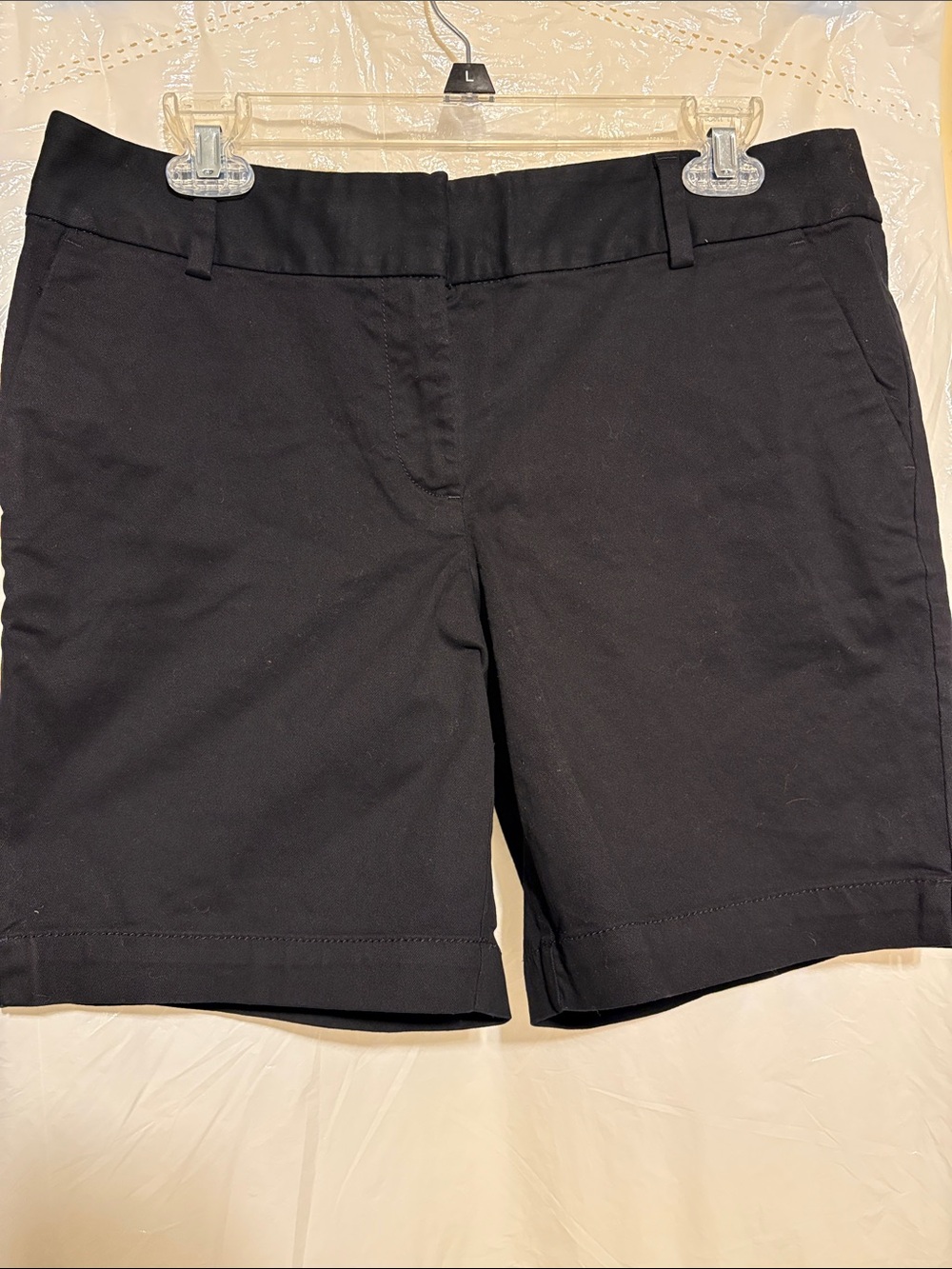 LOFT Black Stretch Chino Bermuda Shorts